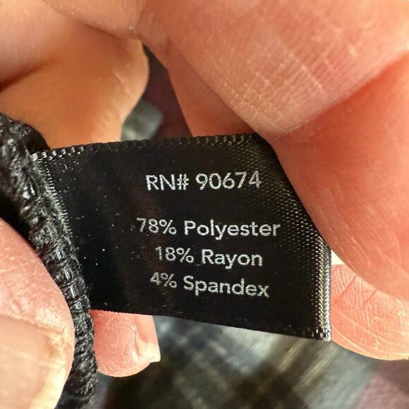 Boston Proper Pants Plaid Stirrup Womens Maroon Gray Large Stretch Pull On Prep - Picture 6 of 7